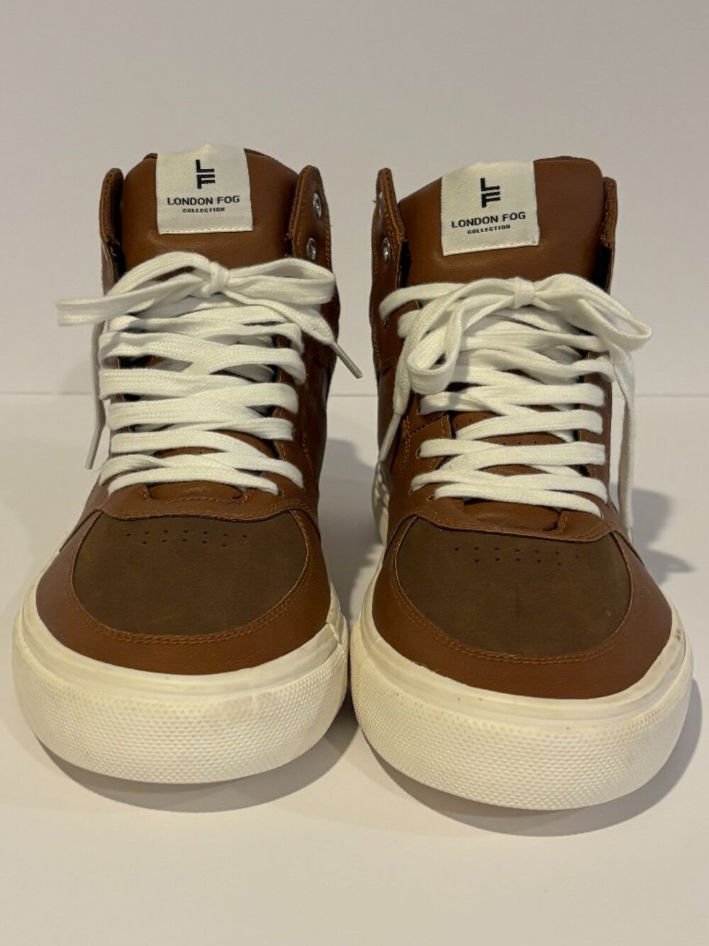 London Fog Men's Blake High-Top Sneakers - Cognac Brown - Size 12